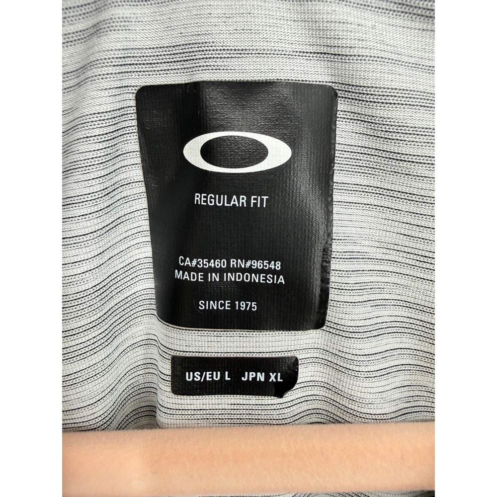Oakley Polo Shirt Mens Large Grey Space Dye Regular Fit Short Sleeve Golf Top - Picture 3 of 8